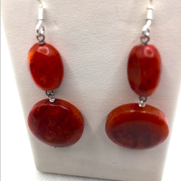 Women Red Carol Dangle Earrings - Picture 6 of 7